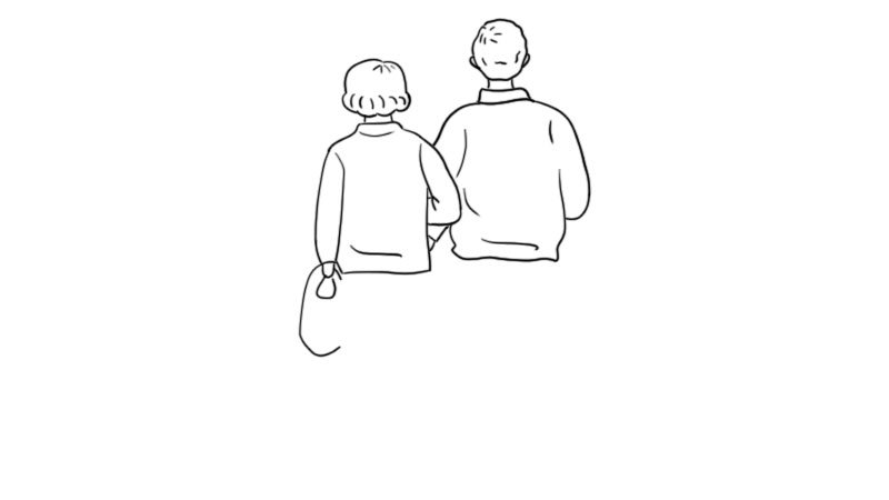父母背影简笔画