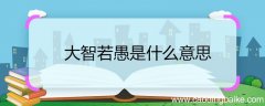 大智若愚是什么意思 大智若愚的意思