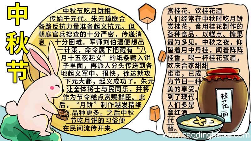 简单的中秋节手抄报怎么画
