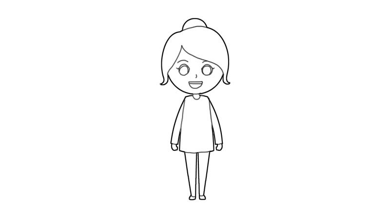 女孩简笔画画法女孩简笔画教程