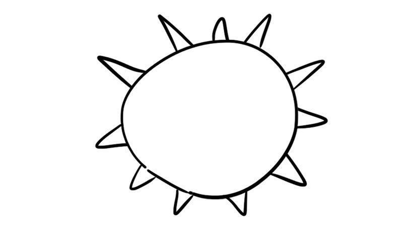 武汉病毒简笔画画法武汉病毒简笔画怎么画