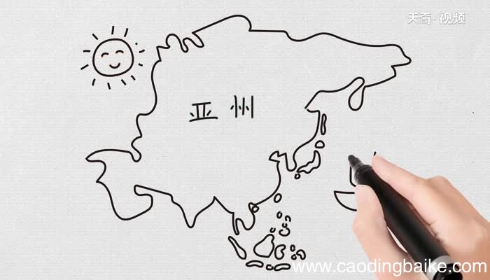 亚洲简笔画教程亚洲简笔画步骤