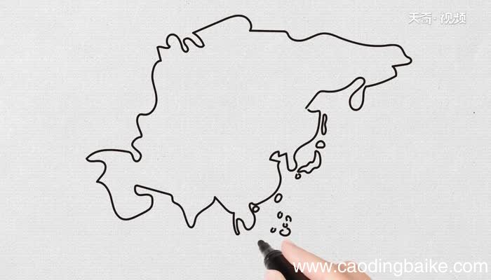 亚洲简笔画教程亚洲简笔画步骤