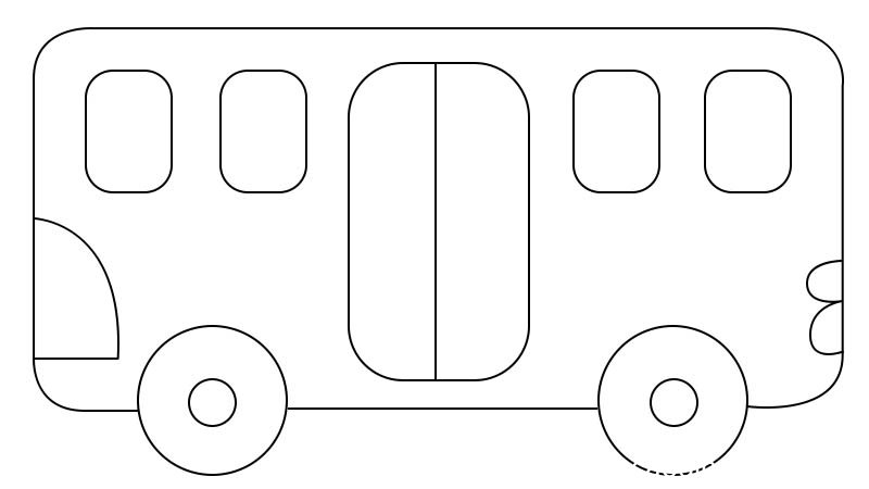 公交车简笔画 公交车的画法