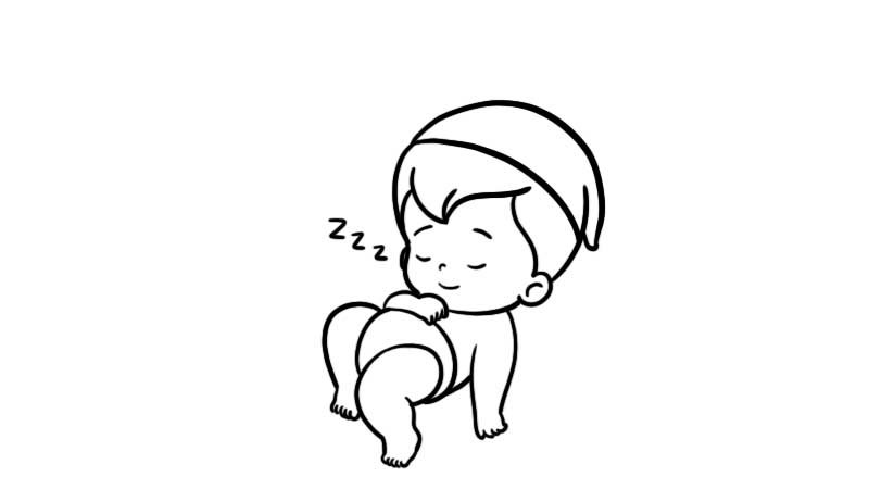 月亮宝宝简笔画