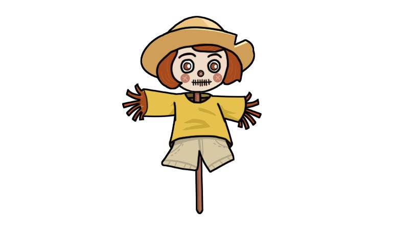 稻草人的简笔画画法稻草人的简笔画步骤