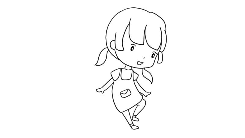 跳舞的女孩简笔画