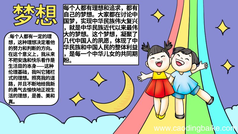 梦想手抄报图片简单 梦想手抄报怎么画