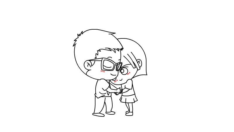 变白简笔画情侣小人怎么画 变白简笔画情侣小人如何画