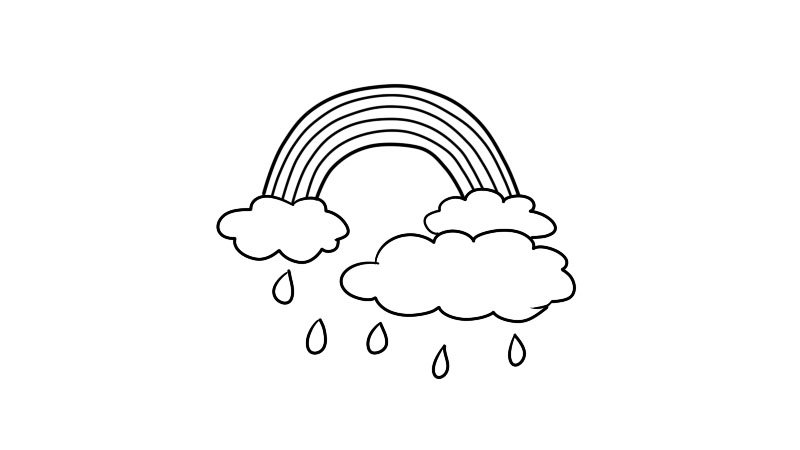 七彩下雨天简笔画怎么画怎么画七彩下雨天简笔画