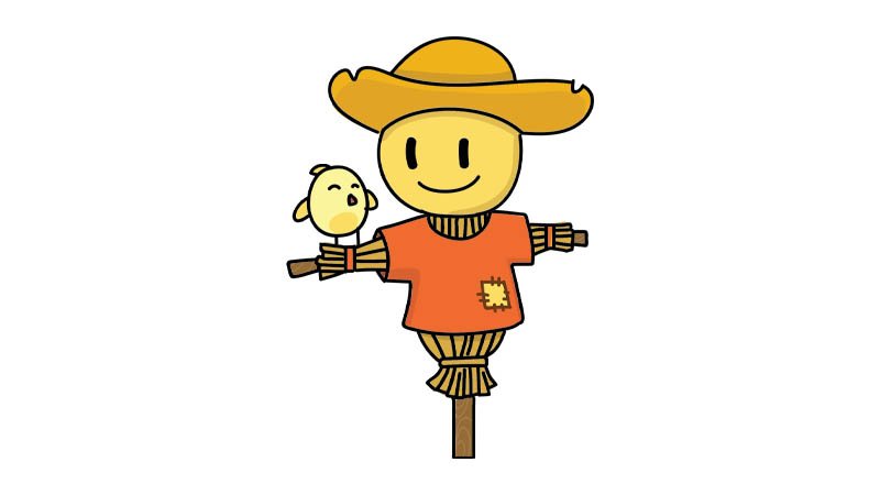 稻草人简笔画教程稻草人简笔画步骤
