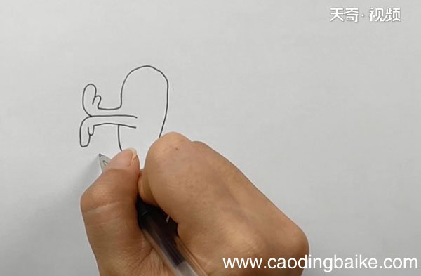 抖音小人推心简笔画