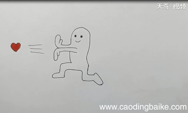 抖音小人推心简笔画