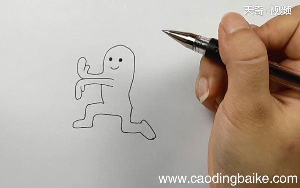 抖音小人推心简笔画