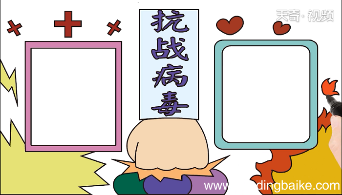 抗战病毒手抄报 抗战病毒画报