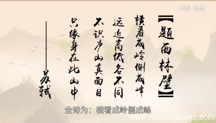 题西林壁的诗意 《题西林壁》的诗意是什么