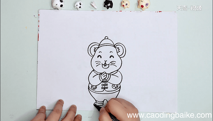 鼠年元旦简笔画 鼠年元旦画报