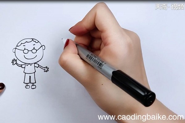 一家四口简笔画