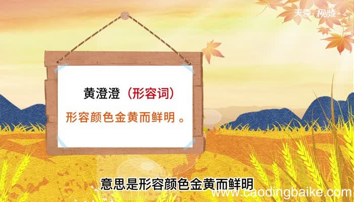 黄澄澄的意思 黄澄澄的意思是什么