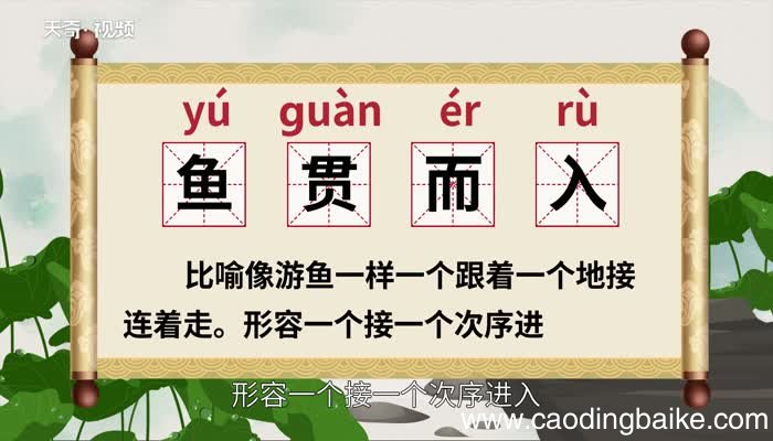 鱼贯而入的意思 鱼贯而入的出处