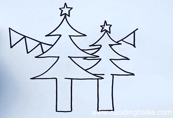 圣诞树简笔画圣诞树的画法