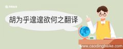 胡为乎遑遑欲何之翻译的意思 胡为乎遑遑欲何之翻译