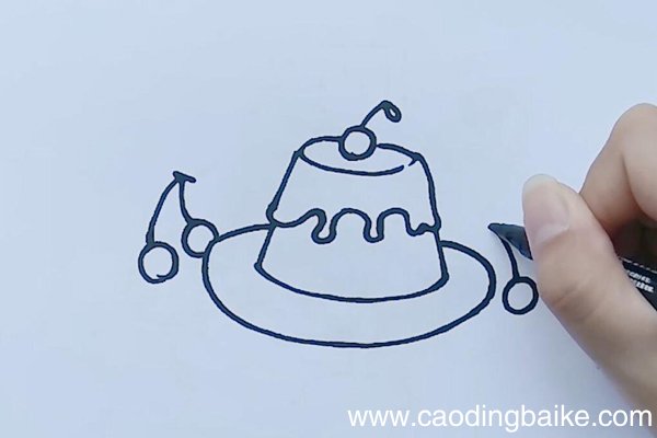 樱桃布丁的简笔画樱桃布丁怎么画