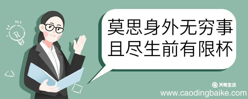 莫思身外无穷事且尽生前有限杯意思 莫思身外无穷事且尽生前有限杯的意思