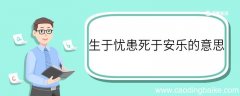 生于忧患死于安乐什么意思 生于忧患死于安乐的意思