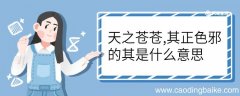 天之苍苍其正色邪的其是什么意思 天之苍苍其正色邪的其意思是