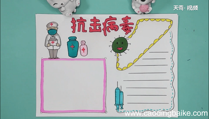 抗疫病毒的手抄报 抗疫病毒的画报