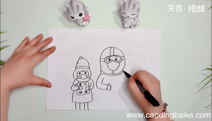 致敬医生儿童简笔画 致敬医生儿童画报