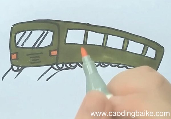 绿皮火车简笔画