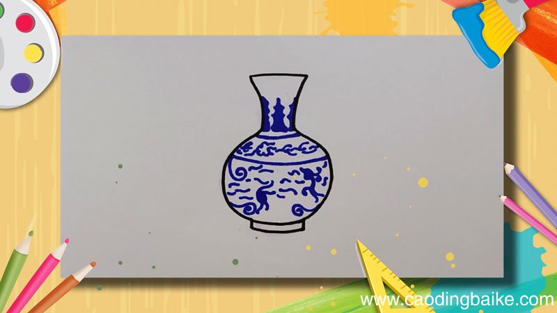 青花瓷简笔画