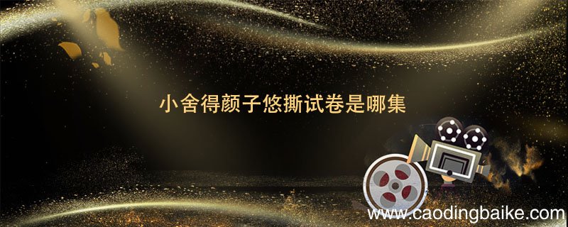 小舍得颜子悠撕试卷是哪集 小舍得颜子悠撕试卷是哪一集