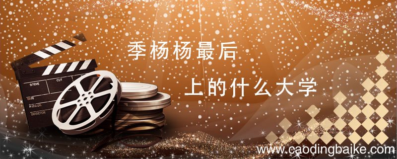 季杨杨最后上的什么大学 季杨杨考上什么大学
