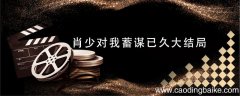 肖少对我蓄谋已久电视剧大结局 肖少对我蓄谋已久电视剧大结局