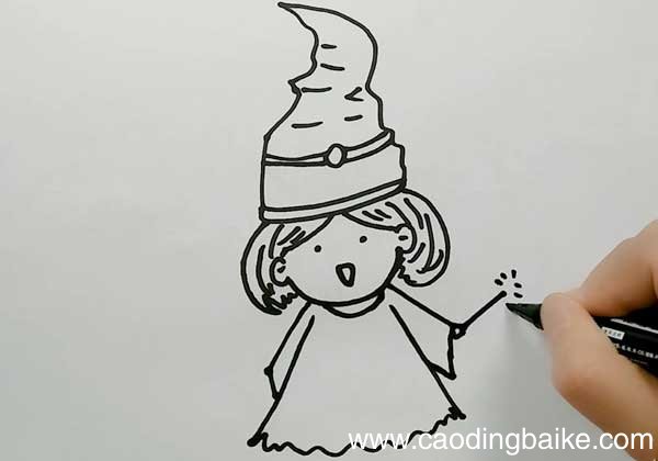 万圣节小女巫简笔画 可爱小女巫简笔画