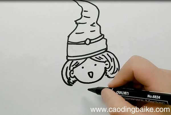 万圣节小女巫简笔画 可爱小女巫简笔画
