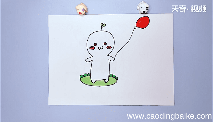 萌萌的草团子简笔画 萌萌的草团子简笔画画报