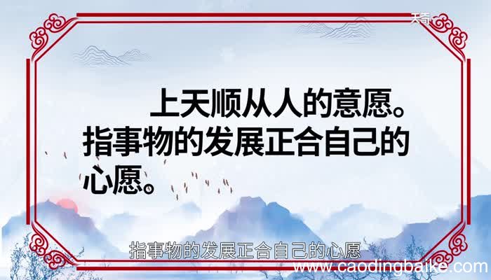 天遂人愿的意思 天遂人愿的出处