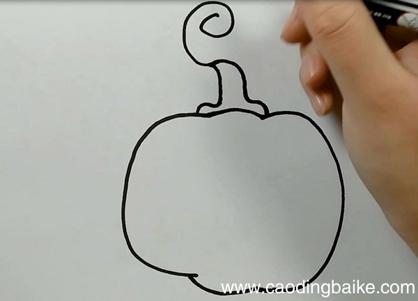 邪恶南瓜剪影简笔画 邪恶南瓜剪影简笔画过程