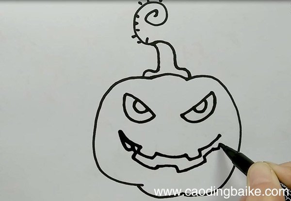 邪恶南瓜剪影简笔画 邪恶南瓜剪影简笔画过程