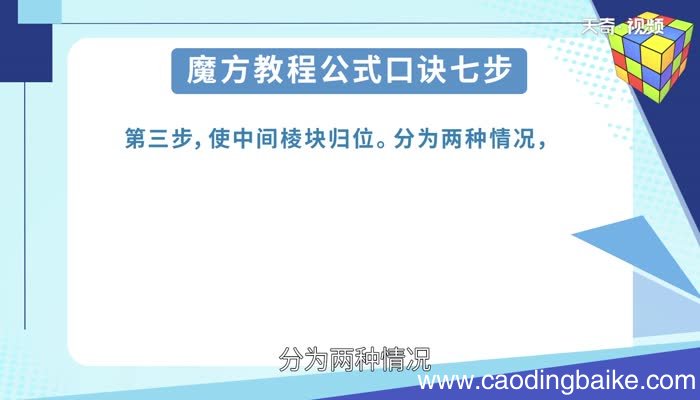魔方七步口诀 魔方入门口诀