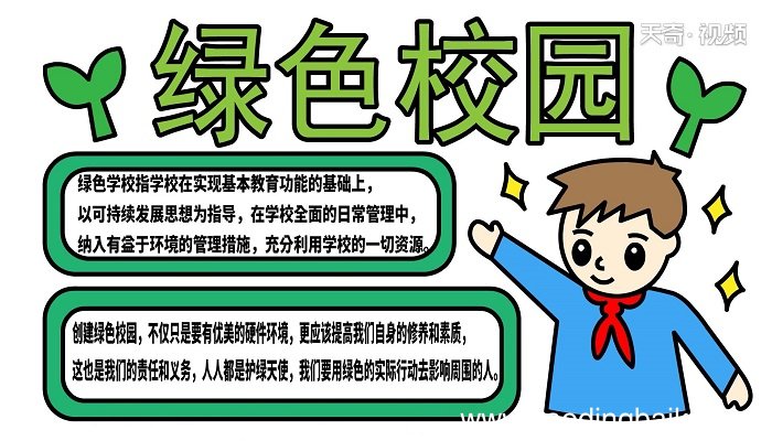 绿色校园手抄报 绿色校园手抄报怎么画
