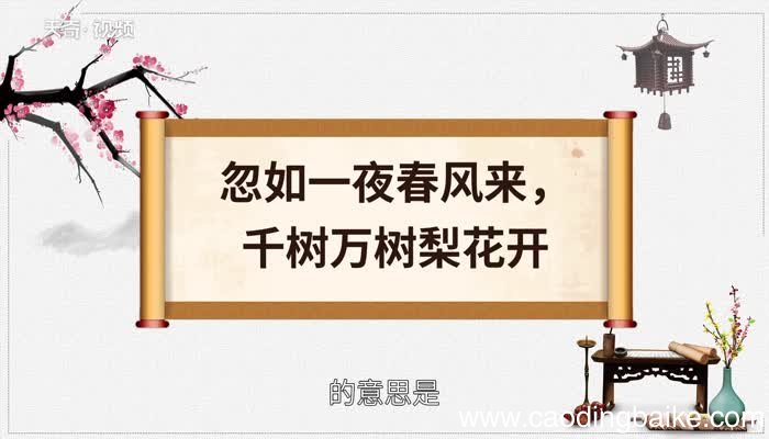 赏析忽如一夜春风来千树万树梨花开的意思