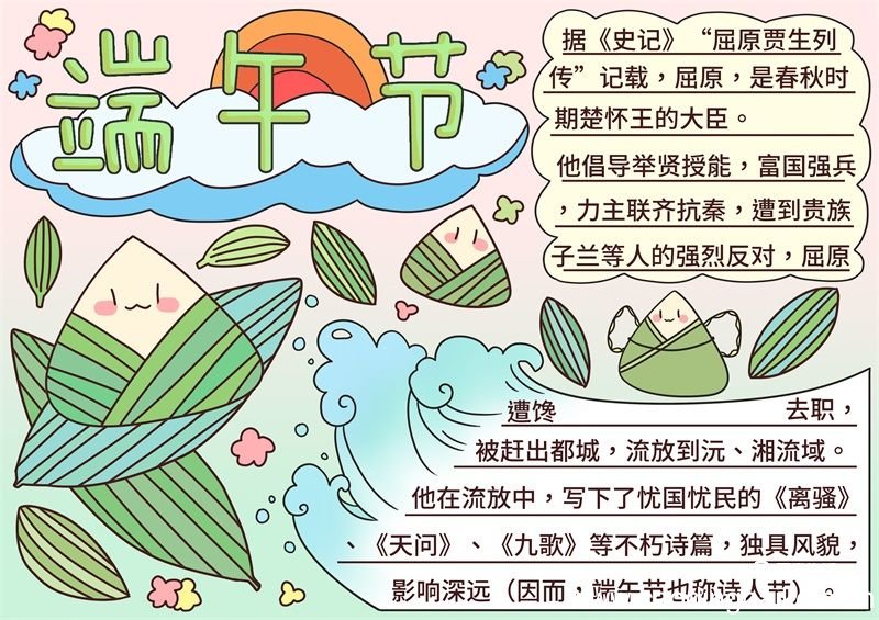 端午节手抄报简单漂亮画法 端午节手抄报简单