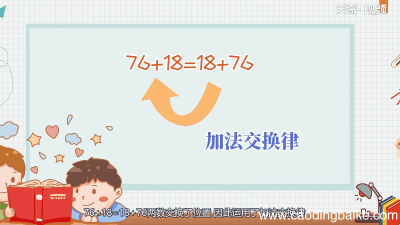 76+18=18+76运用了什么运算定律 76+18=18+76中运用什么运算定律