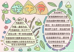 端午节小报模板涂色 端午节小报