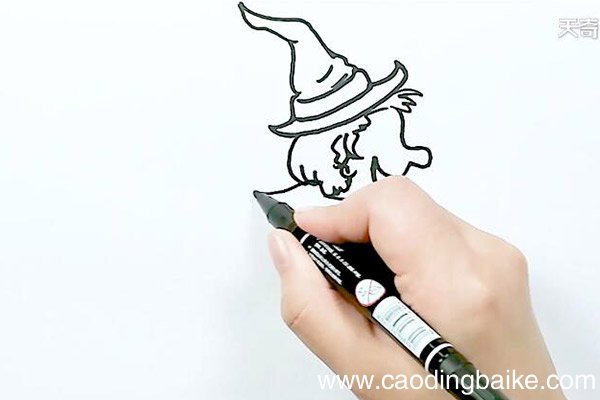 骑扫帚的男巫师简笔画 骑扫帚的男巫师怎么画